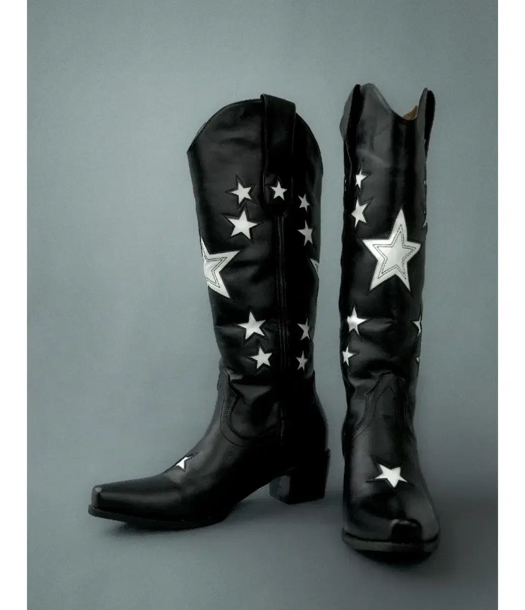 배드블루 부츠 Leather Cowboy Boots Black 230